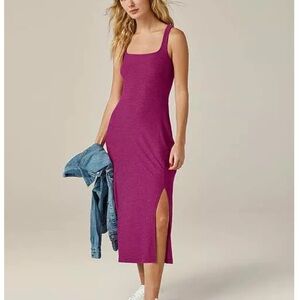 Beyond Yoga Berry Midi Tank Dress with Side Slit